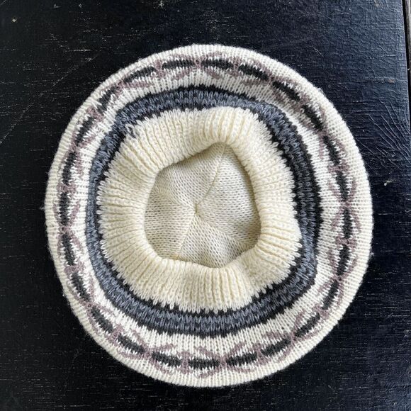 Vintage 70s Hanes Her Way Fair Isle Knit Beret Hat in Soft Pastels, NWOT - Picture 6 of 9